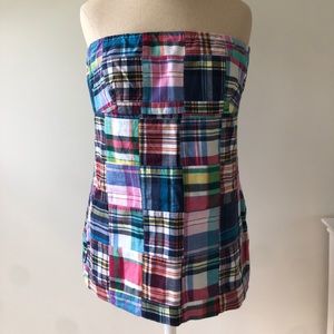 Plaid checkered tube top